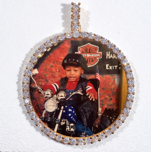 LARGE 3D CIRCLE CUSTOM PICTURE PENDANT