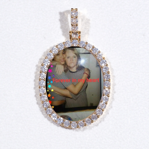 3D Oval Custom Picture Pendant