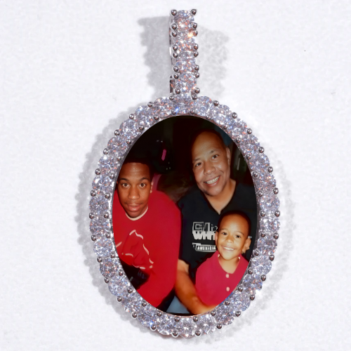 Large 3D Oval Custom Picture Pendant