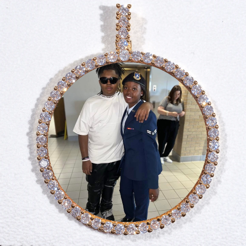 LARGE 3D CIRCLE CUSTOM PICTURE PENDANT