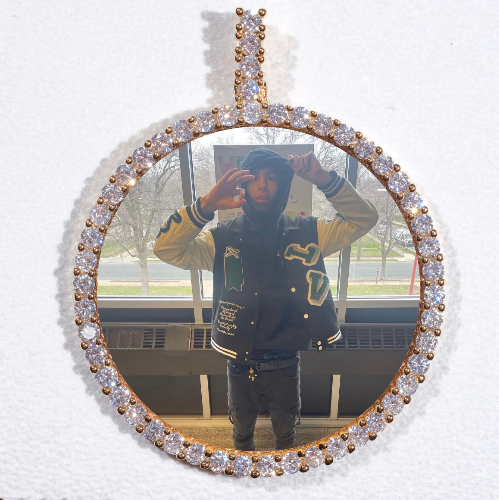 LARGE 3D CIRCLE CUSTOM PICTURE PENDANT