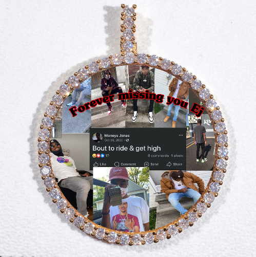LARGE 3D CIRCLE CUSTOM PICTURE PENDANT
