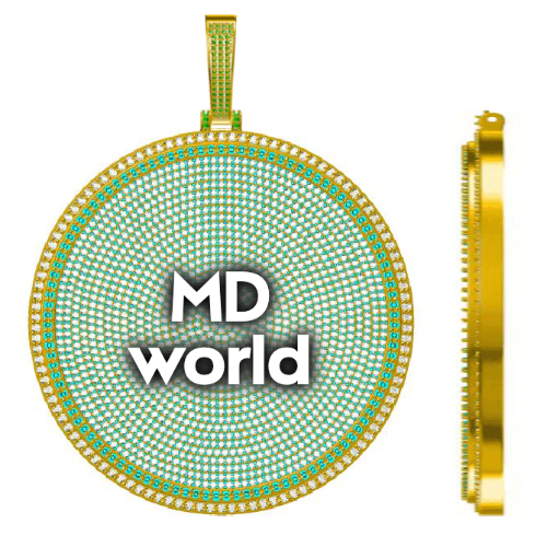CUSTOM LETTER NECKLACE 3D BIG DISC