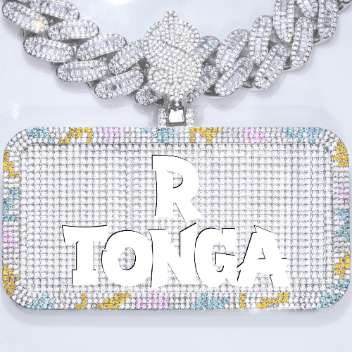 CUSTOM LETTER NECKLACE 3D COLORFUL SQUARE