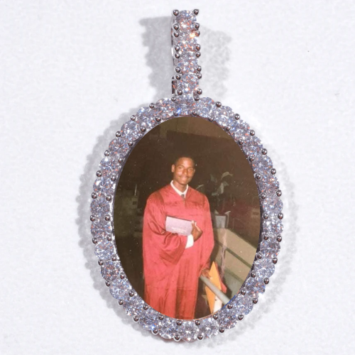 Large 3D Oval Custom Picture Pendant