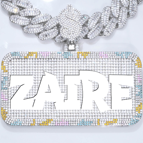 CUSTOM LETTER NECKLACE 3D COLORFUL SQUARE