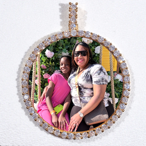 LARGE 3D CIRCLE CUSTOM PICTURE PENDANT