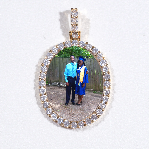 3D Oval Custom Picture Pendant