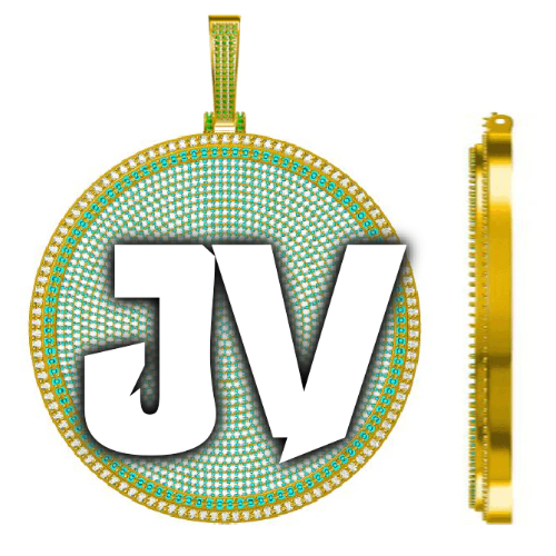 CUSTOM LETTER NECKLACE 3D BIG DISC