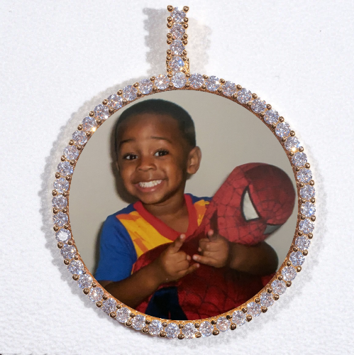 LARGE 3D CIRCLE CUSTOM PICTURE PENDANT