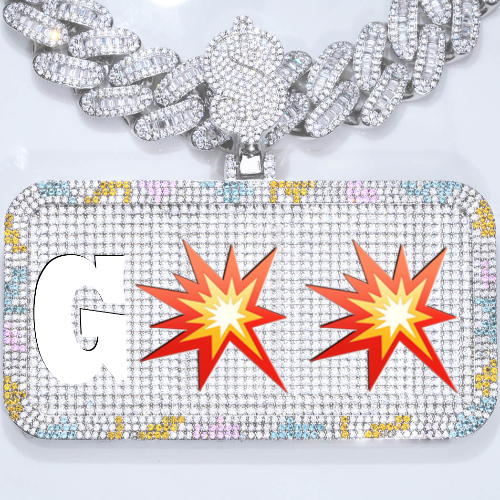 CUSTOM LETTER NECKLACE 3D COLORFUL SQUARE