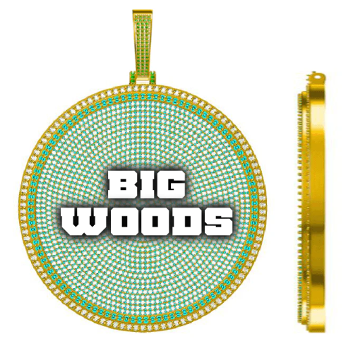 CUSTOM LETTER NECKLACE 3D BIG DISC