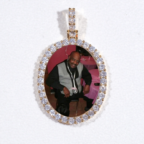 3D Oval Custom Picture Pendant