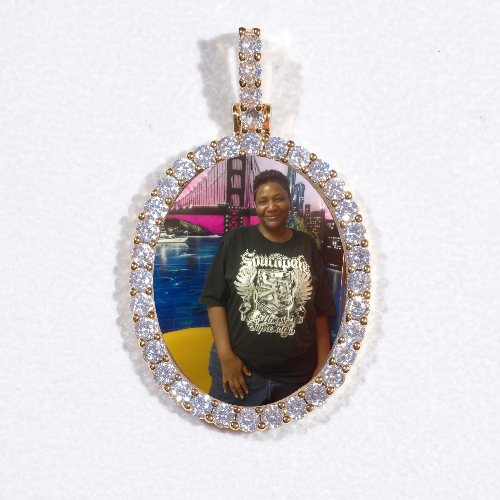 3D Oval Custom Picture Pendant