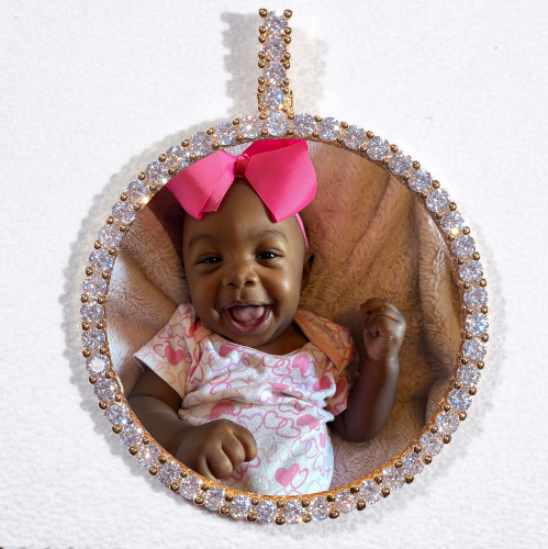 LARGE 3D CIRCLE CUSTOM PICTURE PENDANT