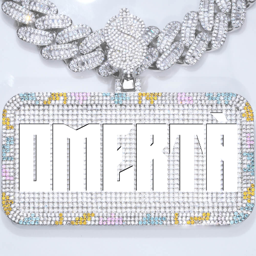 CUSTOM LETTER NECKLACE 3D COLORFUL SQUARE