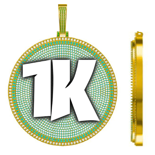 CUSTOM LETTER NECKLACE 3D BIG DISC