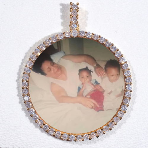 LARGE 3D CIRCLE CUSTOM PICTURE PENDANT