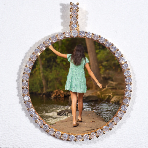 LARGE 3D CIRCLE CUSTOM PICTURE PENDANT