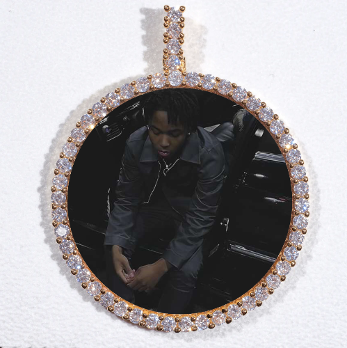 LARGE 3D CIRCLE CUSTOM PICTURE PENDANT
