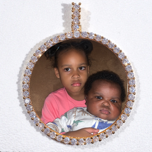 LARGE 3D CIRCLE CUSTOM PICTURE PENDANT
