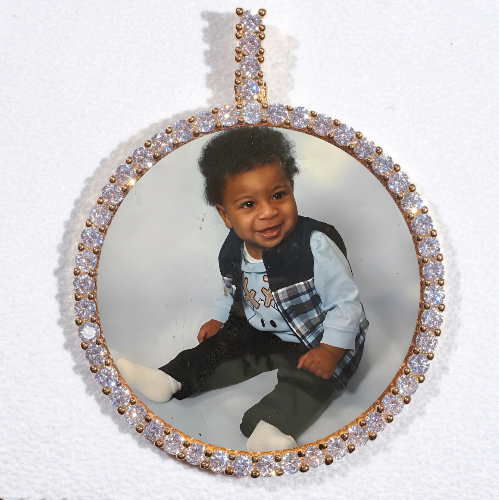 LARGE 3D CIRCLE CUSTOM PICTURE PENDANT