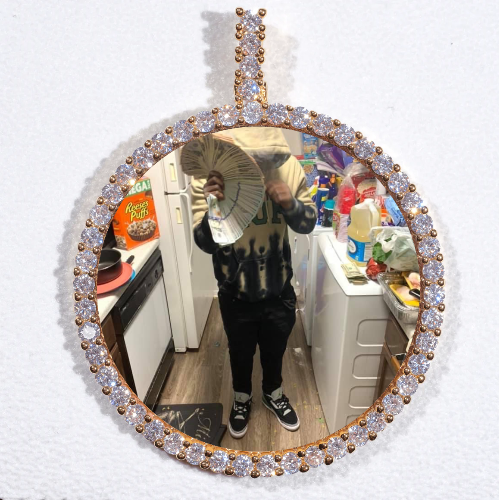 LARGE 3D CIRCLE CUSTOM PICTURE PENDANT