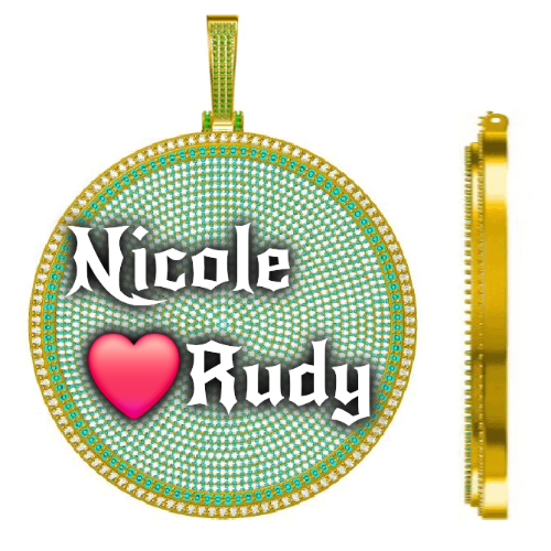 CUSTOM LETTER NECKLACE 3D BIG DISC