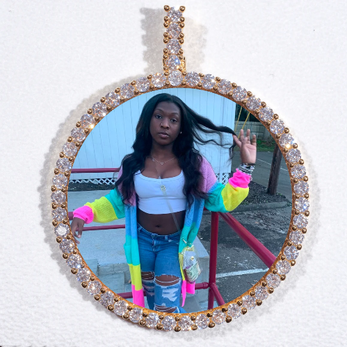 LARGE 3D CIRCLE CUSTOM PICTURE PENDANT