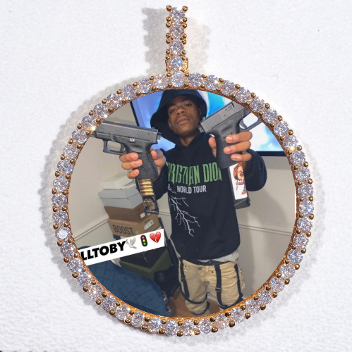 LARGE 3D CIRCLE CUSTOM PICTURE PENDANT