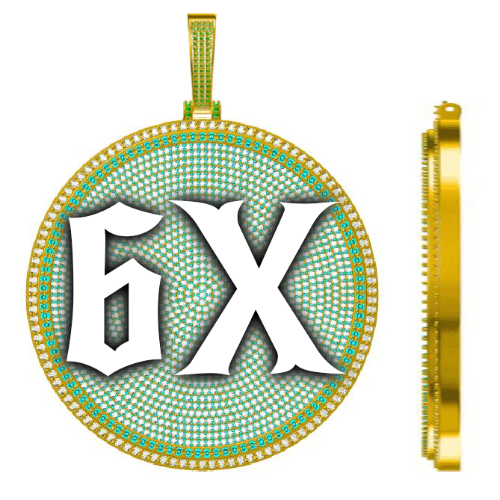 CUSTOM LETTER NECKLACE 3D BIG DISC