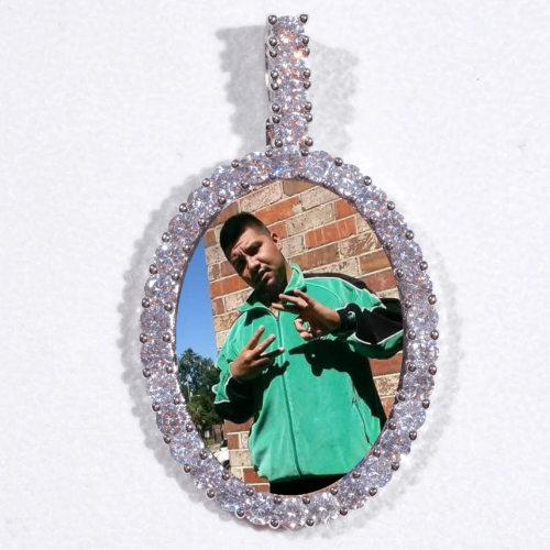 Large 3D Oval Custom Picture Pendant