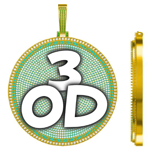 CUSTOM LETTER NECKLACE 3D BIG DISC