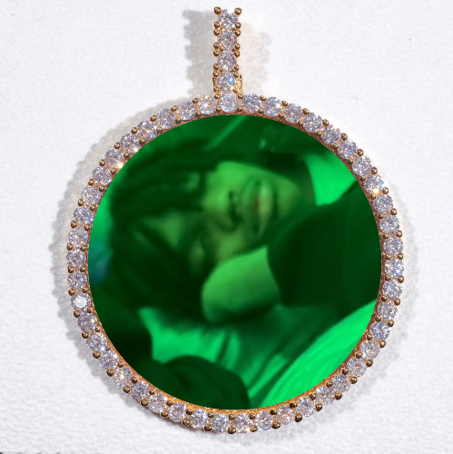 LARGE 3D CIRCLE CUSTOM PICTURE PENDANT