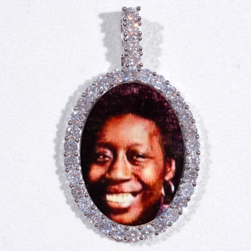 Large 3D Oval Custom Picture Pendant