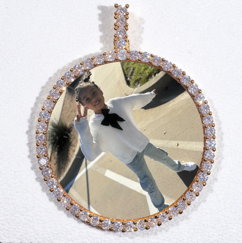 LARGE 3D CIRCLE CUSTOM PICTURE PENDANT