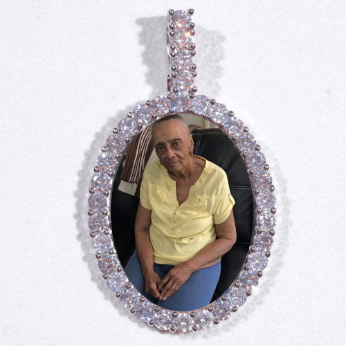 Large 3D Oval Custom Picture Pendant