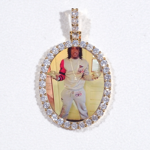 3D Oval Custom Picture Pendant