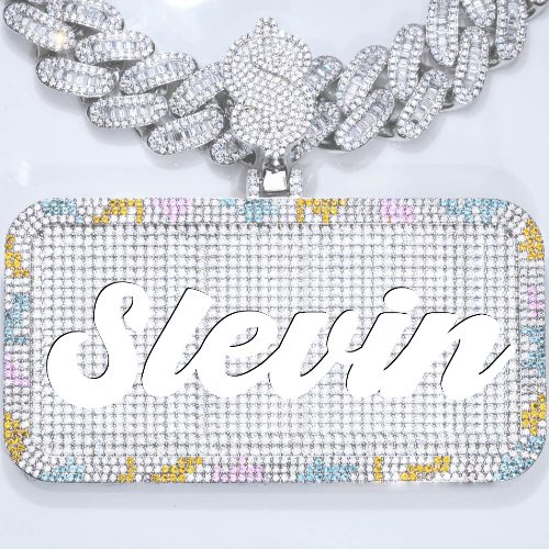 CUSTOM LETTER NECKLACE 3D COLORFUL SQUARE