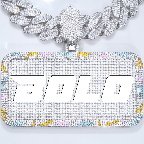 CUSTOM LETTER NECKLACE 3D COLORFUL SQUARE