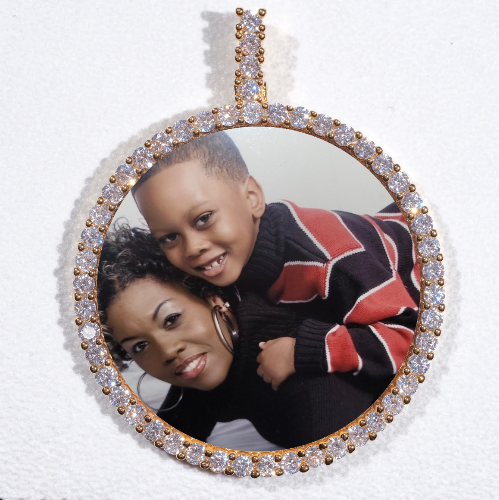 LARGE 3D CIRCLE CUSTOM PICTURE PENDANT