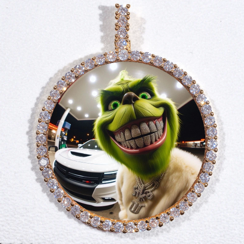 LARGE 3D CIRCLE CUSTOM PICTURE PENDANT