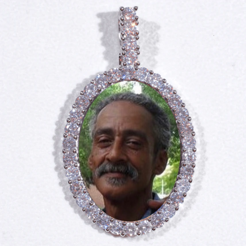 Large 3D Oval Custom Picture Pendant