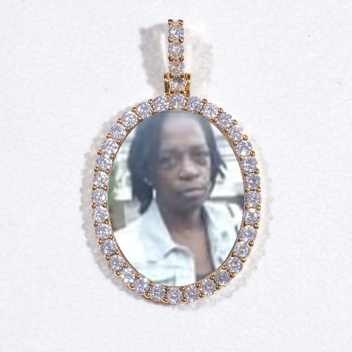 3D Oval Custom Picture Pendant