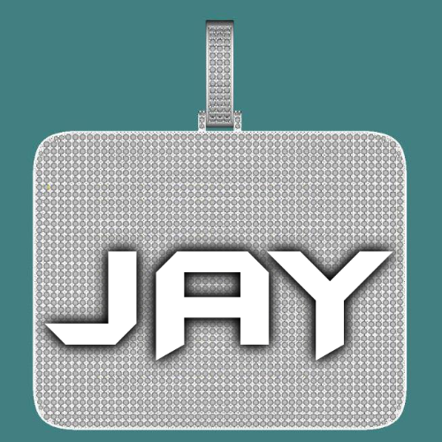 CUSTOM LETTER NECKLACE 3D BIG SQUARE