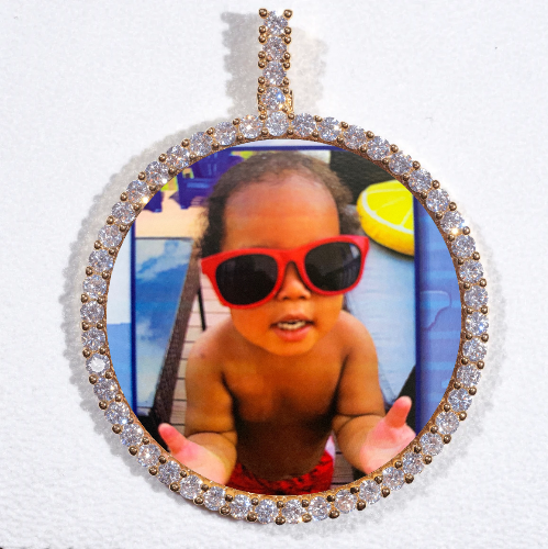 LARGE 3D CIRCLE CUSTOM PICTURE PENDANT