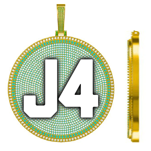 CUSTOM LETTER NECKLACE 3D BIG DISC