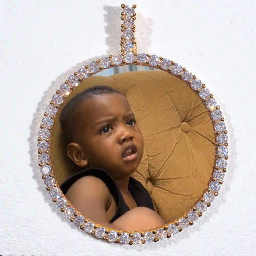 LARGE 3D CIRCLE CUSTOM PICTURE PENDANT