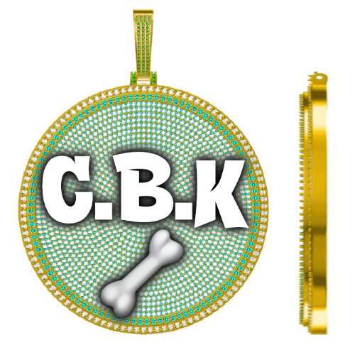 CUSTOM LETTER NECKLACE 3D BIG DISC