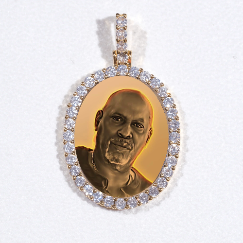 3D Oval Custom Picture Pendant